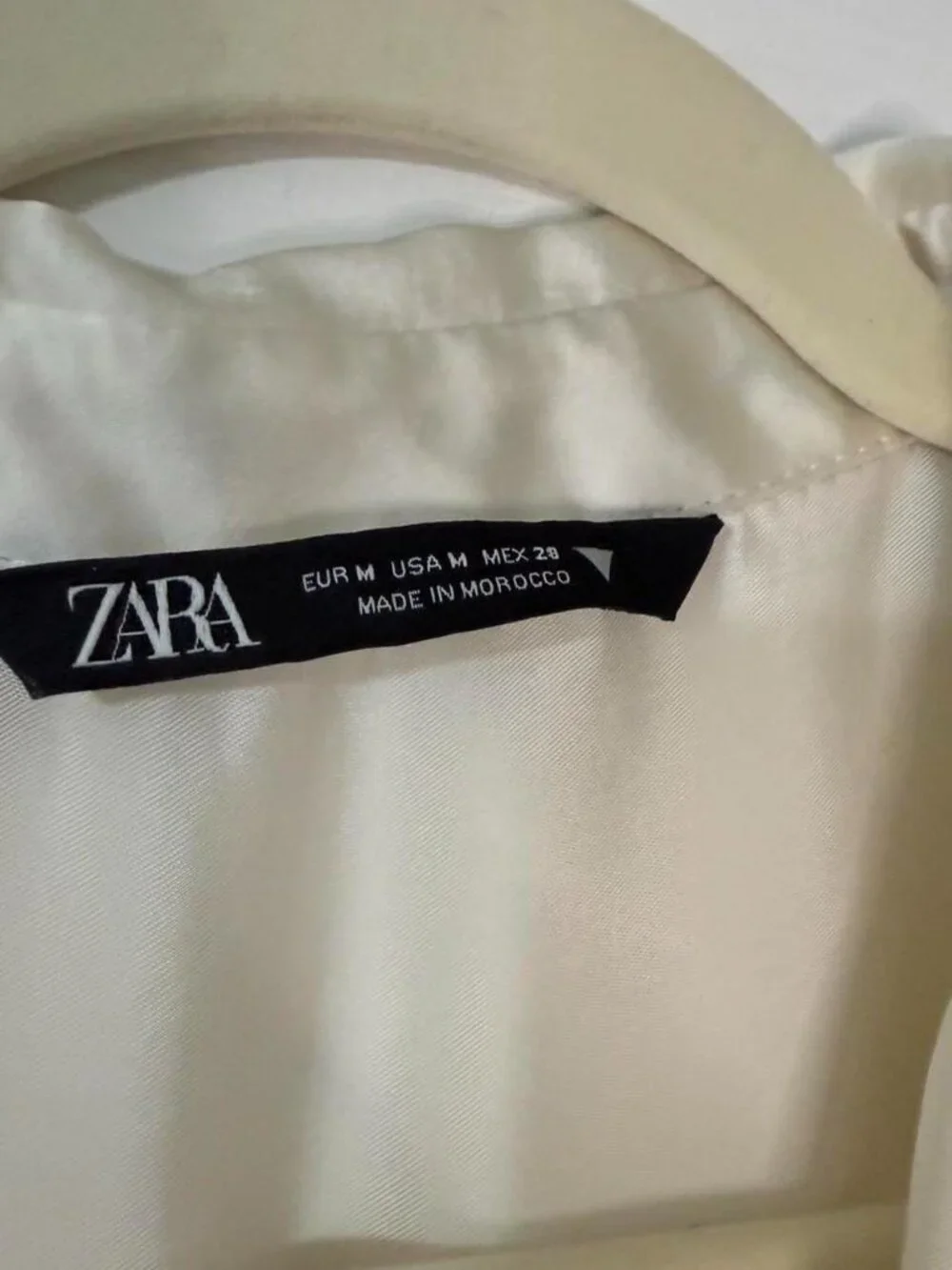 Zara Cream Satin Mini Dress Size Medium - Picture 5 of 5